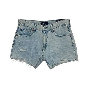 GAP‎ Mid-Rise Destructed Stride Shorts Women’s 4 US Light Wash Denim NWT